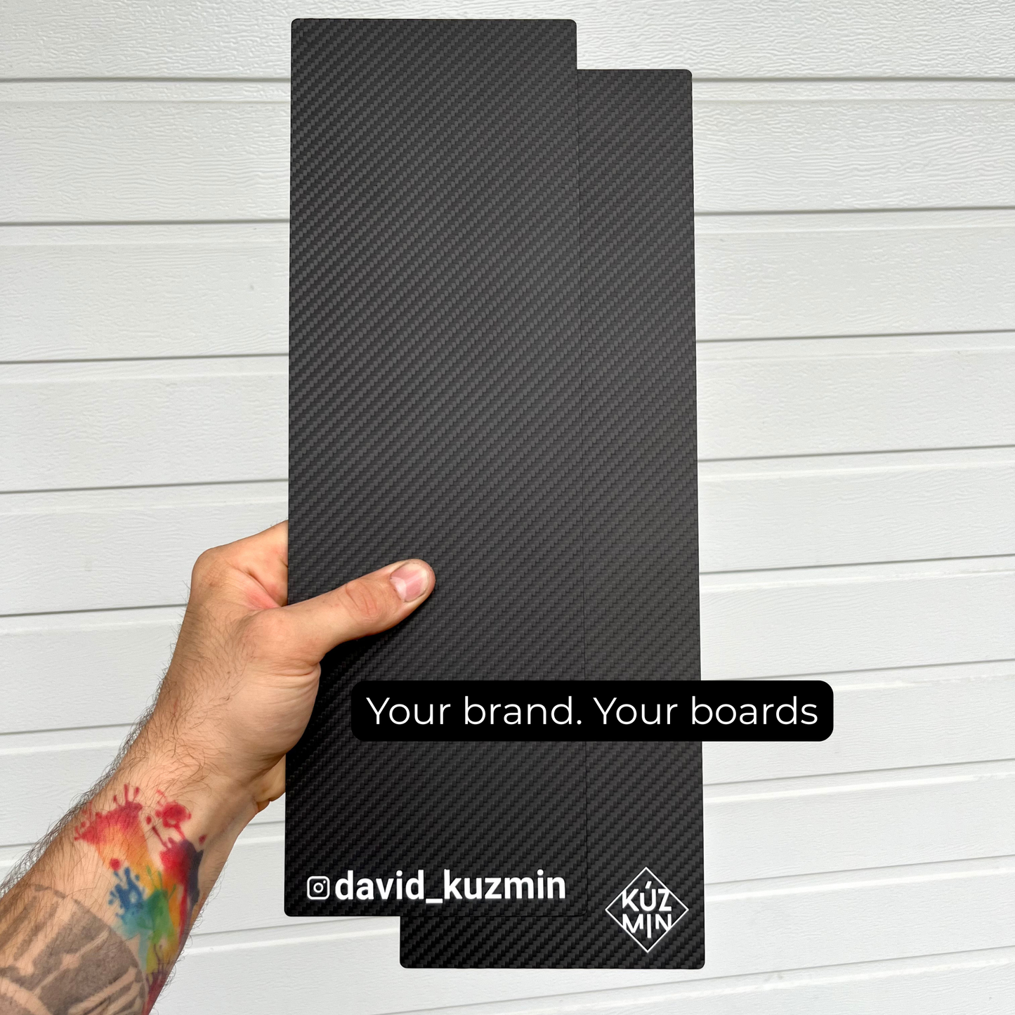 Custom branded carbon foil board designed for professional hair coloring