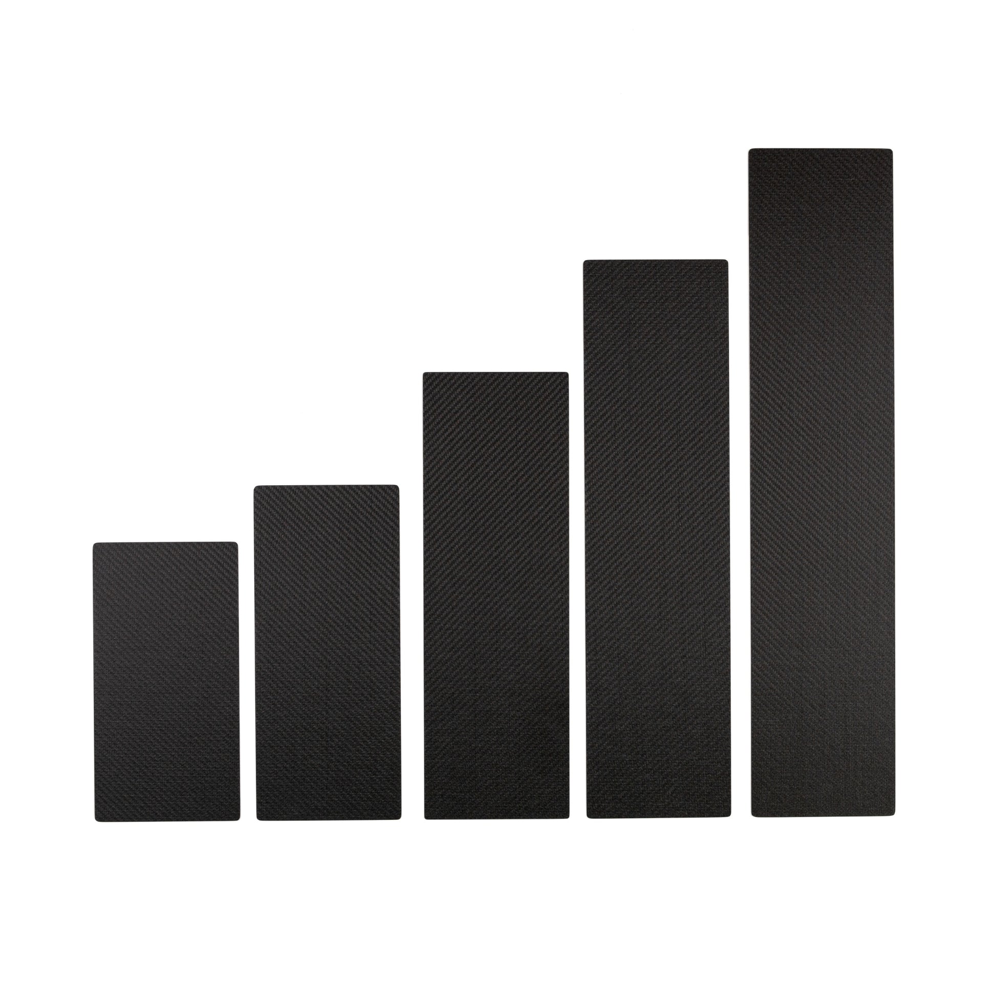 Full lineup of carbon fiber foil boards by malexboard, 5-inch width, textured non-slip back side
