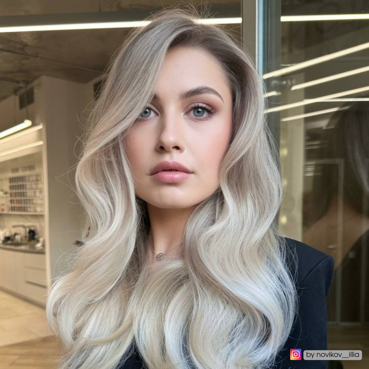 Hair coloring result achieved using carbon fiber foil board by malexboard, even tone distribution
